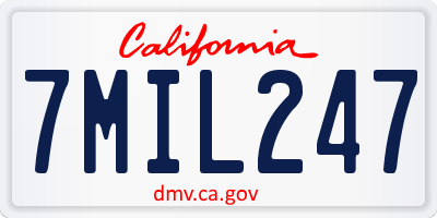 CA license plate 7MIL247
