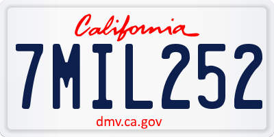 CA license plate 7MIL252