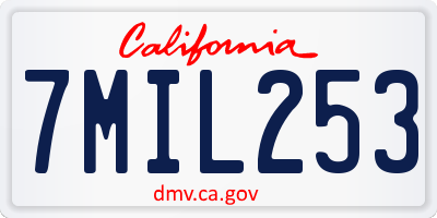 CA license plate 7MIL253