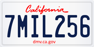 CA license plate 7MIL256