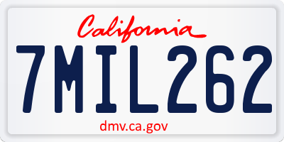 CA license plate 7MIL262
