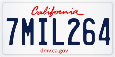 CA license plate 7MIL264