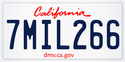 CA license plate 7MIL266
