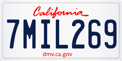 CA license plate 7MIL269