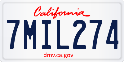 CA license plate 7MIL274