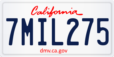 CA license plate 7MIL275