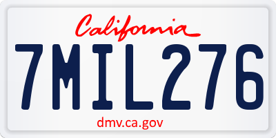CA license plate 7MIL276