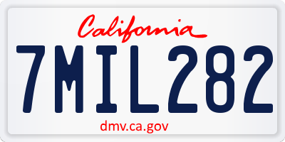 CA license plate 7MIL282