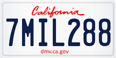 CA license plate 7MIL288