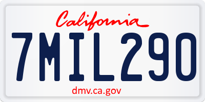 CA license plate 7MIL290