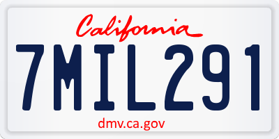 CA license plate 7MIL291