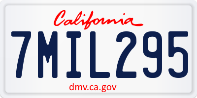 CA license plate 7MIL295