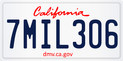 CA license plate 7MIL306