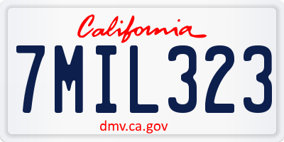 CA license plate 7MIL323