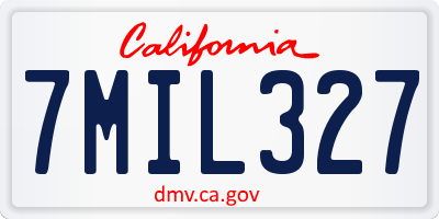 CA license plate 7MIL327