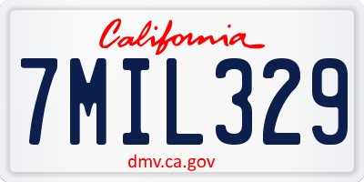 CA license plate 7MIL329