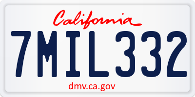 CA license plate 7MIL332
