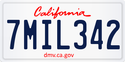 CA license plate 7MIL342