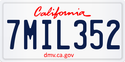 CA license plate 7MIL352