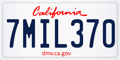 CA license plate 7MIL370