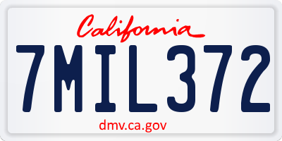 CA license plate 7MIL372