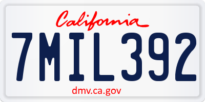 CA license plate 7MIL392