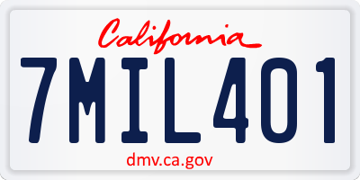 CA license plate 7MIL401