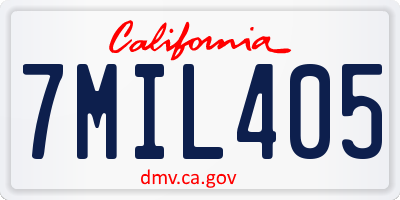 CA license plate 7MIL405