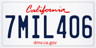 CA license plate 7MIL406