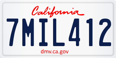 CA license plate 7MIL412