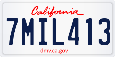 CA license plate 7MIL413