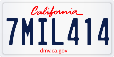 CA license plate 7MIL414