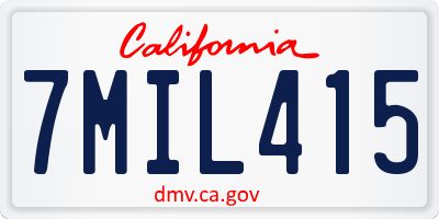 CA license plate 7MIL415