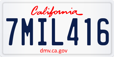 CA license plate 7MIL416