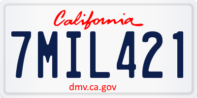 CA license plate 7MIL421