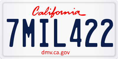 CA license plate 7MIL422