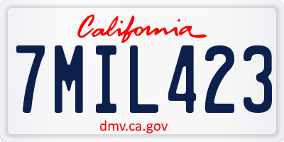 CA license plate 7MIL423