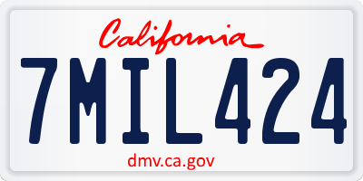 CA license plate 7MIL424