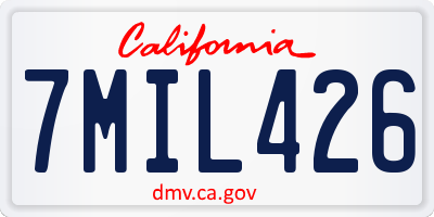 CA license plate 7MIL426