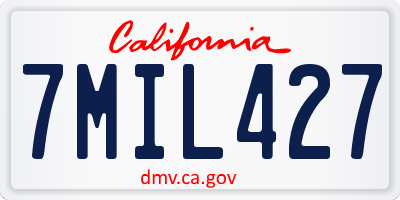 CA license plate 7MIL427