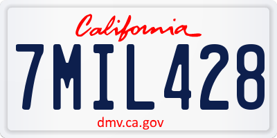 CA license plate 7MIL428