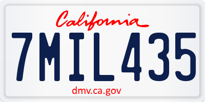 CA license plate 7MIL435