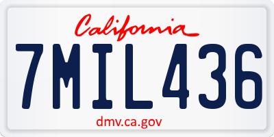 CA license plate 7MIL436