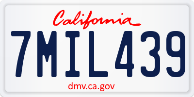 CA license plate 7MIL439