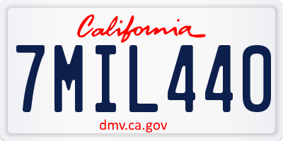 CA license plate 7MIL440