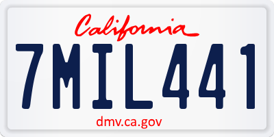CA license plate 7MIL441