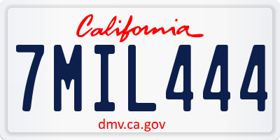 CA license plate 7MIL444