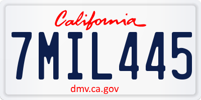 CA license plate 7MIL445