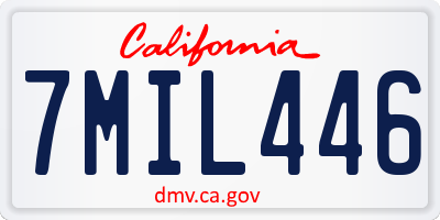 CA license plate 7MIL446