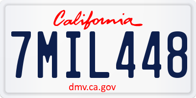 CA license plate 7MIL448